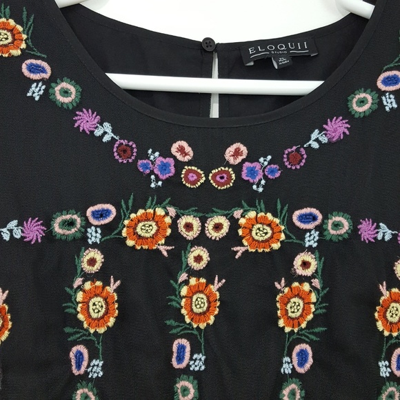 **NFS** ELOQUII Embroidered Fit & Flare Dress 20 - Picture 4 of 8